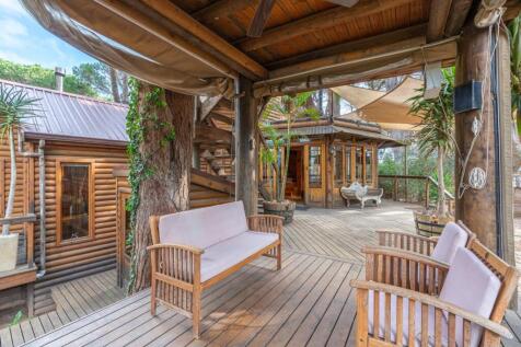 Verandah below tree house study at rear of main residence