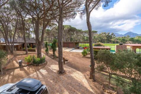View from tree house study toward tennis courts