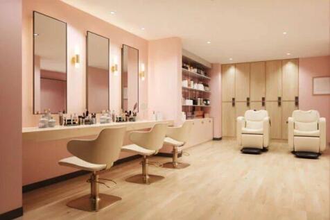 Interior of an empty, modern beauty salon.