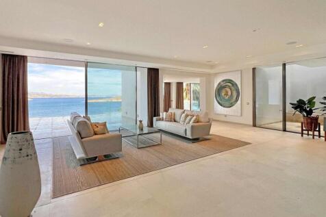 07-cala vinyas-Minimalistische Villa mit Meerzugang-kaufen-wohnzimmer