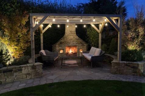 Stone fireplace