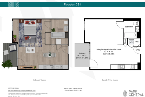 CS1 Studio Floorplan Park Central West