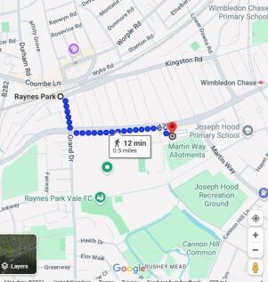 map to Raynes Park station.JPG