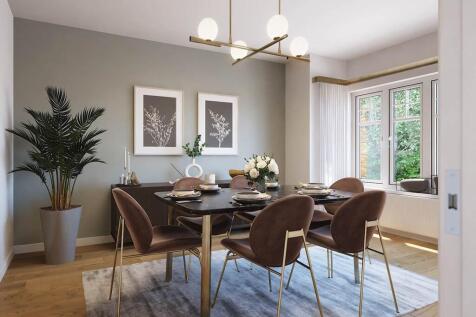 The dining room provides an inviting space to entertain family and friends