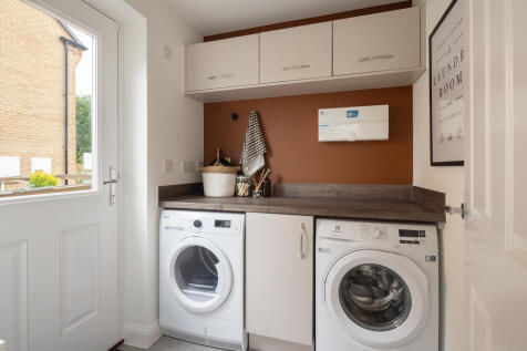 internal shot of the utility room in the hadley show home
