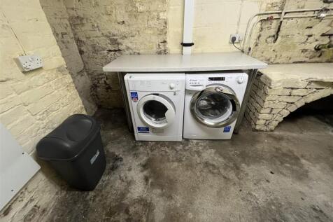 laundry appliances in cellar