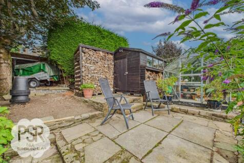 Rear Garden - Upper Patio Seating Area, Greenhouse and Shed