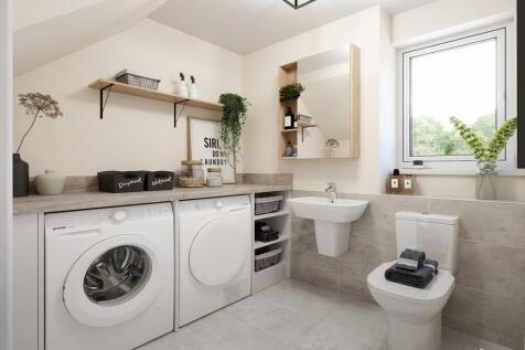 Handy downstairs toilet and laundry room