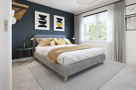 Large windows flood the room with light