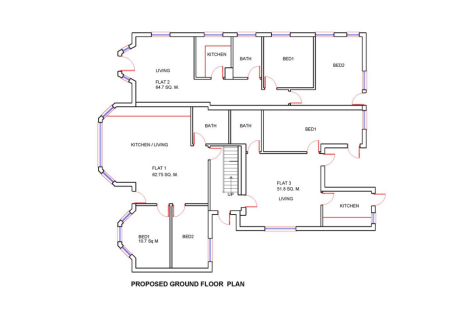 PROPOSED LAYOUT FLATS (GF)