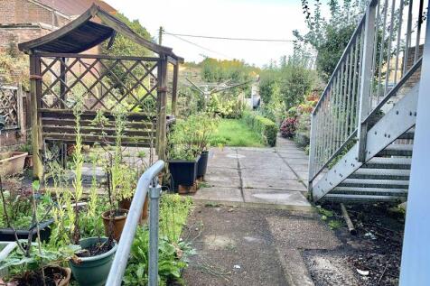 View of the rear garden from basement...