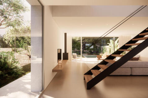 Stairs and view in the living room