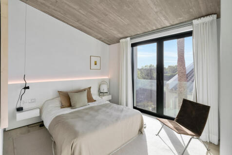 Bedroom on the upper floor with a view of the countryside