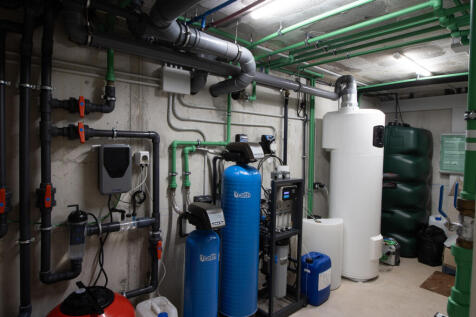 Machine room in the basement of the house