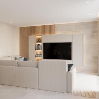 Living room television wall