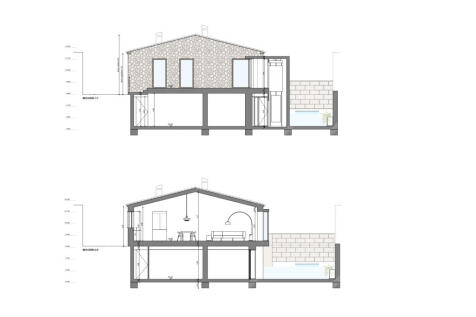Plan showing boundary with neighboring house (right)