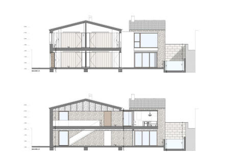 Plan showing boundary with neighboring house (back)
