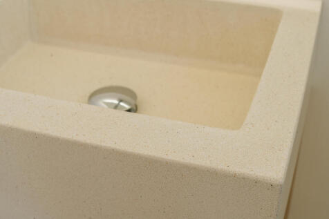 Detail of the high-end, custom-made bathroom fittings