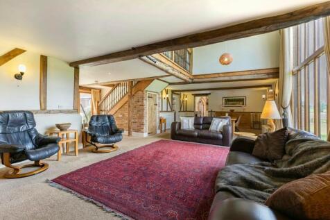 View across the living room and dining room