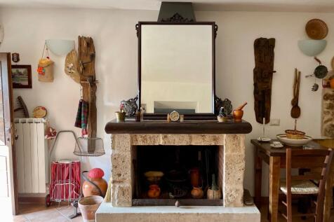 stone fireplace