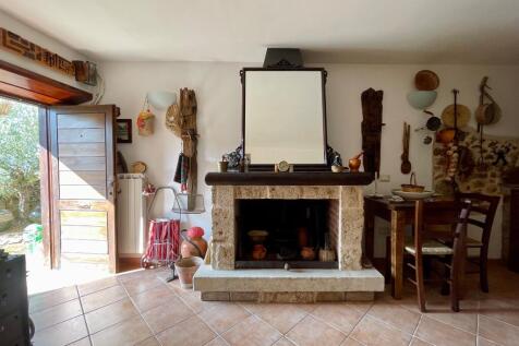 stone fireplace