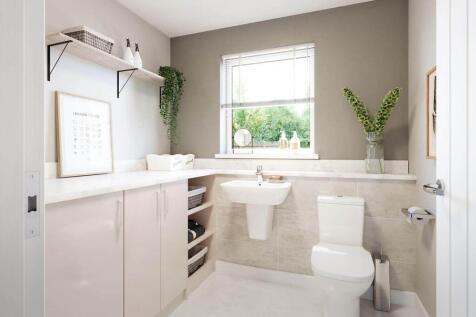A handy utility provides space for laundry appliances
