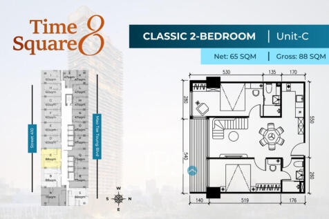 2 Bedroom Condo For Sale - Type BC Time Square 8 Condominium - Near Russian Market, Phnom Penh