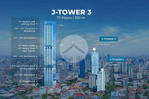 Type B 3-Bedroom Condo For Sale - J-Tower 3, Tonle Bassac, Phnom Penh