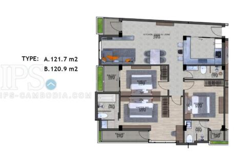 3 Bedroom Condo For Sale - Svay Dangkum, Siem Reap