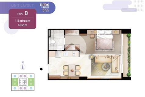 35th Floor 1 Bedroom Condo For Sale - Time Square 306, BKK1, Phnom Penh