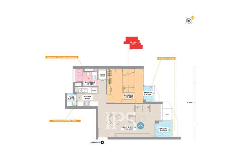 1 Bedroom Condo For Sale Type A-Odom Living, Tonle Bassac, Phnom Penh