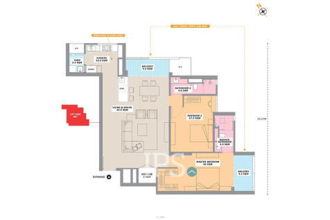 2 Bedroom Condo For Sale Type 2A-Odom Living, Tonle Bassac, Phnom Penh