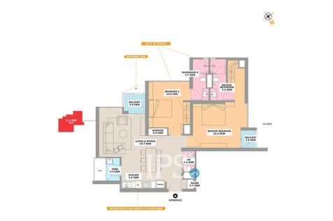 2 Bedroom Condo For Sale Type 2D-Odom Living, Tonle Bassac, Phnom Penh