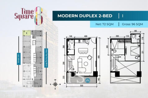 2 Bedroom Duplex Condo For Sale - Type DEFGHI Time Square 8 Condominium - Near Russian Market, Phnom Penh