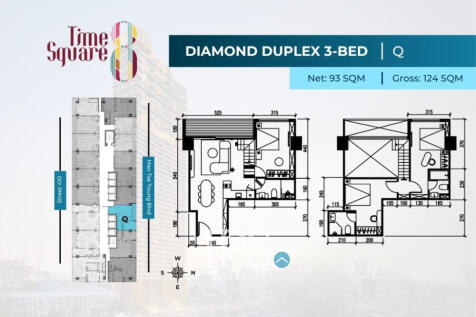 3 Bedroom Duplex Condo For Sale - Type QRSW Time Square 8 Condominium - Near Russian Market, Phnom Penh