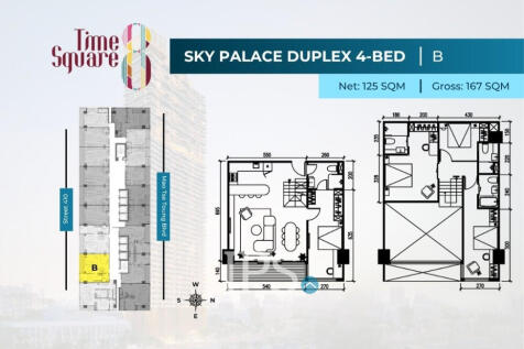 4 Bedroom Duplex Condo For Sale - Type ABC Time Square 8 Condominium - Near Russian Market, Phnom Penh