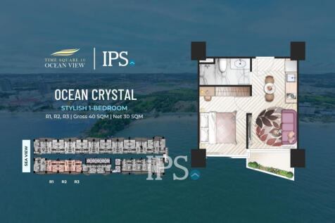 1 Bedroom Condo for Sale  Ocean Gold Tower - Time Square 10, Otres Beach, Sihanoukville