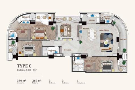 Luxury 3-Bedroom Condo for Sale  - La Vista One, Chroy Changvar, Phnom Penh