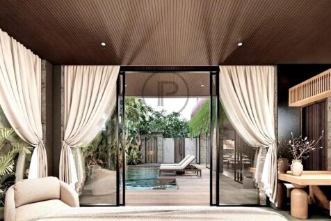 A gorgeous double bedroom overlooking the pool are
