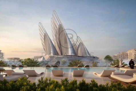 Futuristic architectural structure with sail-like 