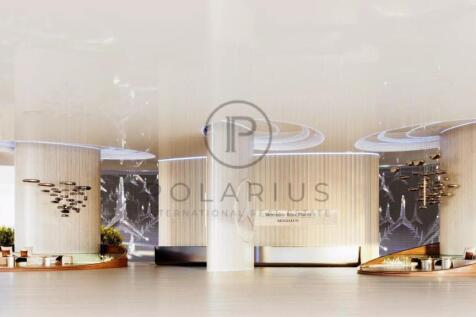 The image shows a modern, luxurious car showroom w