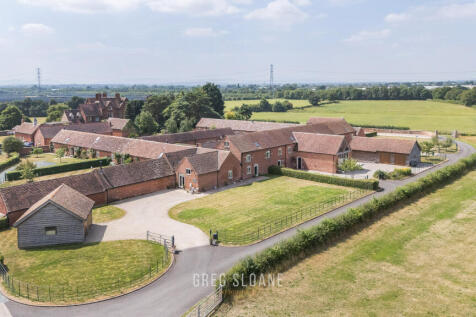 Aerial shot showing Albrightlee Hall Barns