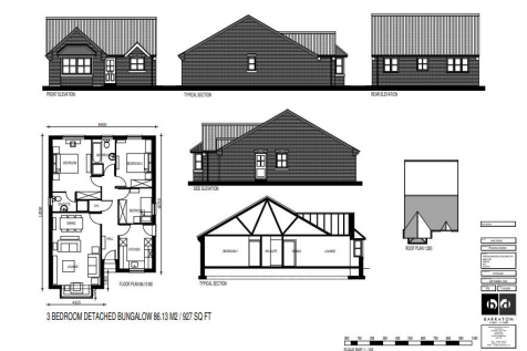 Four x 3 bedroom detached bungalows