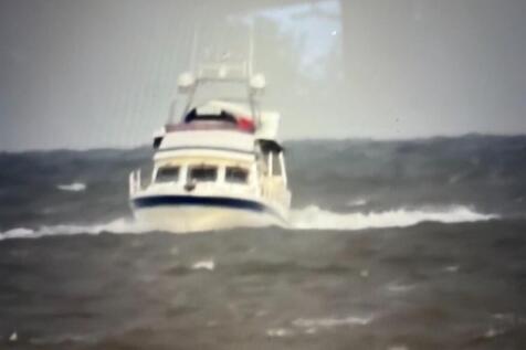 At sea