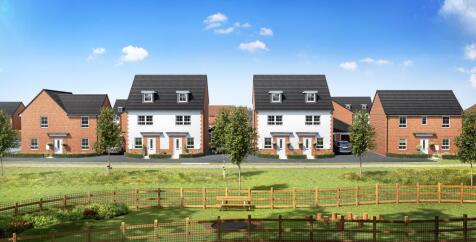 External cgi street scene of homes at highgrove