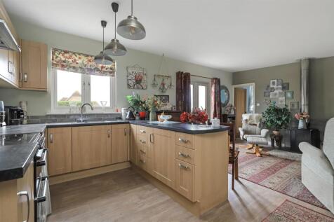 Cabin kitchen and living room