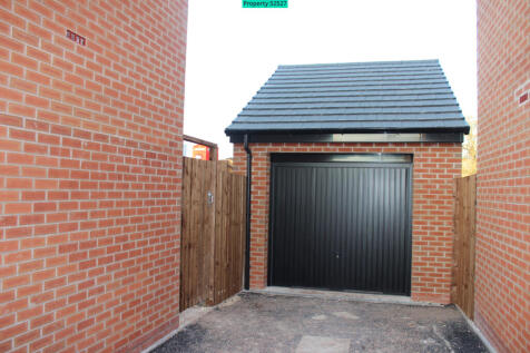 Garage with a driveway