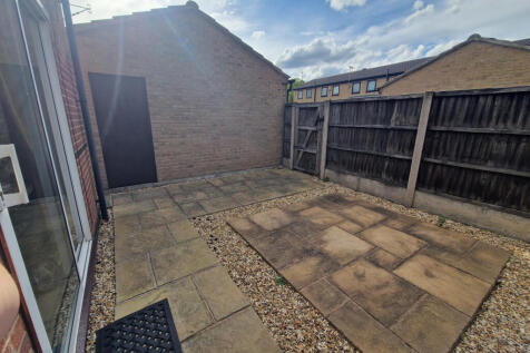 single access door into garage from rear patio