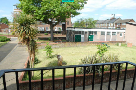 View of communal garden from balcony