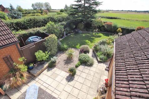 Elevated view of rear garden